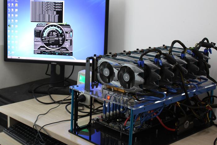 An advanced mining rig setup, showcasing components that enhance energy efficiency for Bitcoin and other cryptocurrencies