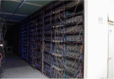 A well-equipped mining farm showcasing organized mining machines