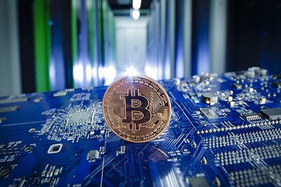 A state-of-the-art Bitcoin mining farm showcasing advanced mining rigs in operation